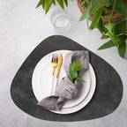 ADRIMER Placemats, Heat Resistant Round Placemats Set of 8 Washable 13 x 17 Inch, Waterproof Table Mats Wipeable for Kitchen, Dining Room Table Christmas Decor, Dark Grey - Image 6
