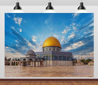15x10ft Fabric Jerusalem Mosque Backdrop Dome of The Rock on The Temple Mount Israel Background for Photography Islamic Muslim Pray Decorations Photoshoot Booth Studio Props by CORFOTO
