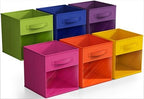 Sorbus 6-Pack Fabric Storage Cubes (11 Inch, Bright Rainbow with Window) - Image 6