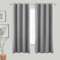 KOUFALL Gray Curtains 63 Inch Length 2 Panel Set for Kitchen,Room Darkening Curtains 63 Inches Long,52x63 by KOUFALL
