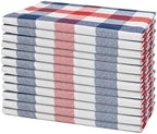 Red White and Blue Cloth Napkins - Reusable Patriotic Cloth Napkins - 100% Cotton 4th of July Napkins, 12-Pack, 20"x20", Patriotic Decor Napkins for Summer BBQs (Red, Blue & White) by OrganicCottonMart