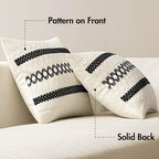 MIULEE Set of 2 Black Boho Decorative Pillow Covers 20x20 Inch - Image 6