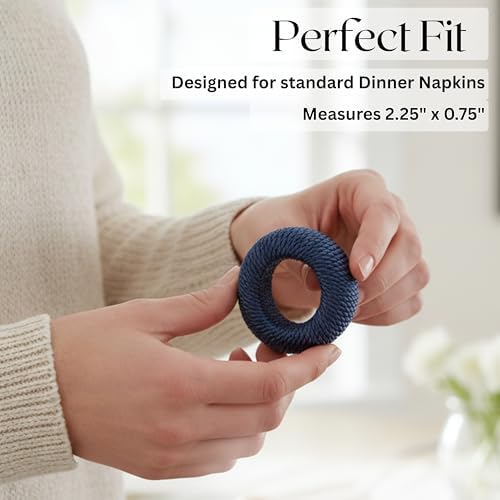 Alpha Living Home Woven Napkin Rings, Blue, 100-Pack - Image 3