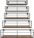 CRUGLA Floating Wall Shelves Set of 5, Wall Mounted Bathroom Shelves, Hanging Storage Shelf for Bathroom, Kitchen, Bedroom, Living Room by CRUGLA