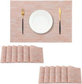 Leetaltree Coral Placemats Set of 12 - Heat Resistant Non-Slip Place mats for Dining Table, Washable Durable PVC Vinyl Woven Table Mats（Coral, 12） by Leetaltree-ArtatEveryTable