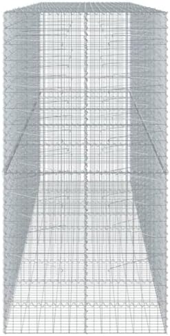 vidaXL Gabion Basket with Cover 177.2"x39.4"x78.7" Galvanized Iron - Image 6