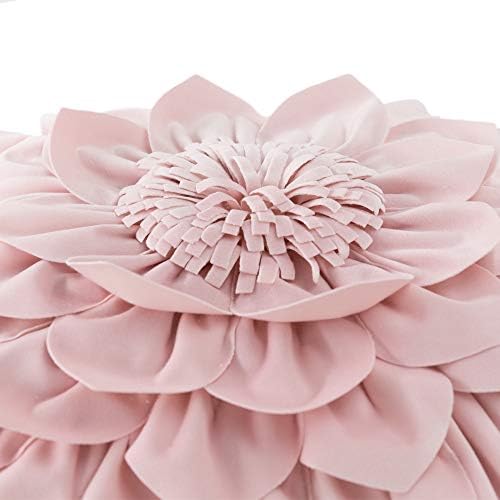 OiseauVoler Decorative 3D Flower Throw Pillow Covers Handmade Pillowcases for Sofa Bed Home Room Decor 18 x 18 Inch Light Pink - Image 3