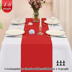 12 Pack Red Polyester Table Runner,12x72 inch Christmas Table Runner Washable and Reusable Rustic Farmhouse Polyester Table Runners for Wedding Birthday Parties Graduations Christmas Decor - Image 3