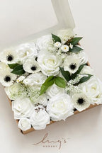 Ling's moment Artificial Wedding Flowers Combo, White & Dark Green, Grand - Image 6