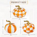 Briful 3-Piece White and Orange Resin Pumpkin Set for Fall Decor - Image 2