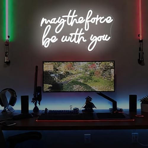 May The Force Be With You Neon Signs for Wall Decor Force Light Up Sign Game Neon Light Sign USB Power Wars Led Signs for Bedroom Wall Game Living Room Best Gifts for Kids Men Fans - Image 6