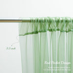 20x10ft Olive Green Tulle Backdrop Curtain with Lights String for Parites, Sheer Backdrop Curtains for Wedding Baby Shower Birthday Party Photo Shoot Decorations - Image 2