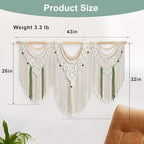 Gliterra Large Macrame Wall Hanging Handmade Boho Tapestry - Big Size Wall Art Decor for Living Room, Bedroom, Wedding, Home Decoration - Image 6