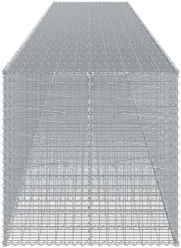 vidaXL Gabion Basket with Cover 452.8"x39.4"x39.4" Galvanized Iron - Image 6