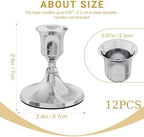 zeochyni Set of 12 Silver Taper Candle Holders for Home Deco - Image 2