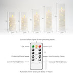 kakoya Flameless LED Candles with Timer 5 Pc Flickering Flameless Candles for Romantic Ambiance and Home Decoration Stable Acrylic Shell,with Embedded Star String，Battery Operated Candles（White） - Image 5
