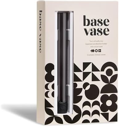 Base Vase (3-Pack) - The Bud Vase that Fits in Taper Candle Holders | Create Floral Arrangements for Tablescapes, Centerpieces, Weddings and Home Decor (Black) - Image 2