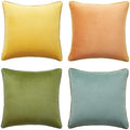 MONDAY MOOSE Decorative Throw Pillow Covers Cushion Cases, Set of 4 Soft Velvet Modern Double-Sided Designs, Mix and Match for Home Decor, Pillow Inserts Not Included (22x22 inch, Yellow/Green) by MondayMoose
