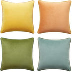 MONDAY MOOSE Decorative Throw Pillow Covers Cushion Cases, Set of 4 Soft Velvet Modern Double-Sided Designs, Mix and Match for Home Decor, Pillow Inserts Not Included (18x18 inch, Yellow/Green) by MondayMoose