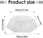 Christmas Tree Collar with Sparkling Sequin Tree Skirt for Holiday Home Decor Xmas Tree Ring(White, X-Large) - Image 3