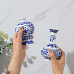 Dandat 8 Pcs Small Blue and White Ceramic Vase, Chinoiserie Floral,Fresh - Image 4