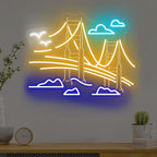 Golden Gate Bridge Neon Sign, San Francisco Cityscape LED Wall Light by mllusxg
