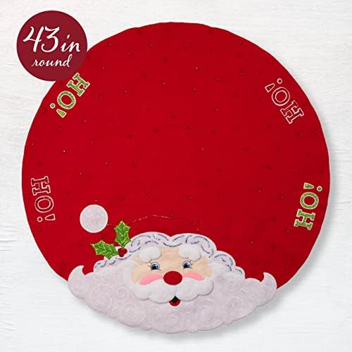 Bucilla Felt Applique Christmas Tree Skirt Making Kit, Jolly Santa, Perfect for DIY Arts and Crafts, 89640E - Image 2