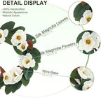 All Seasons Wreath for Front Door w/Silk Cream Magnolia, 20-22 Inch Year Round Outdoor Spring Summer Wreath Farmhouse Indoor Decor, Flower Wreath for Wedding Home Wall Window Porch, White - Image 3