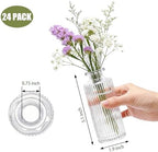 Nicunom 24 Pcs Glass Bud Vases Set, Small Vintage Ribbed Bud Vase in Bulk Decorative Vases Clear Mini Flower Vase for Centerpiece, Table Decorations, Wedding Reception, Home Decor, and Events - Image 2