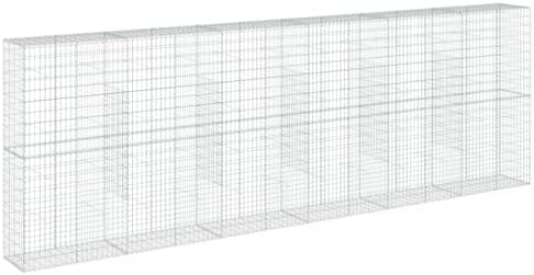 vidaXL Gabion Basket with Cover 236.2"x19.7"x78.7" Galvanized Iron - Image 7