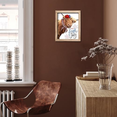 YPY Highland Cow St. Patrick's Day Decorations Farmhouse Cow Pictures Wall Decor Canvas Art With 7 Interchangeable Holiday Sayings, Rustic Wood Frame Artwork for Home Indoor Country Wall Art 11"x16" - Image 7