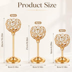 12Pcs Gold Crystal Candle Holders, Tall Bling Bowl Candelabra Centerpiece - Image 2