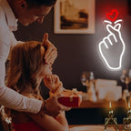 Finger Heart Neon Sign 16.8x7.9in LED Wall Light USB Powered Dimmable - Image 4