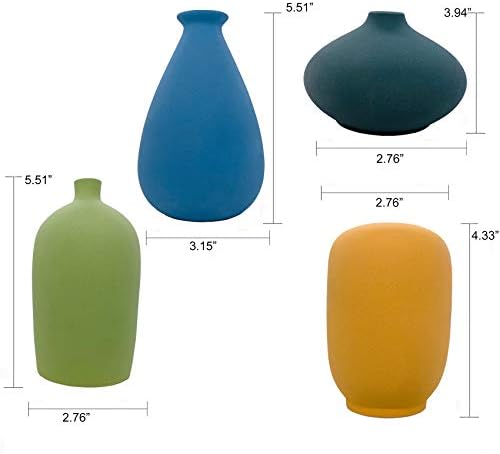 Small Ceramic Vase Decorative, Set of 4 Flower Bud Vases - Image 2