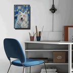 Metal Sign Vintage Tin Sign Samoyed Starry Night Samoyed Frosty Samoyed in Night for Home Winter Retreat and Seasonal Celebrations Rustproof Aluminum 8×12 Inches with Metal Frame - Image 5