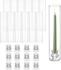 Hurricane Glass Candle Holders 12pcs Candlestick Holders for Taper Candles Centerpieces for Tables Wedding Birthday Party Home Decor by LOFINDAR