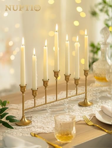 NUPTIO Gold Candlestick Holders for Table: Candelabra for Taper Candles - Image 2