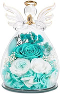 FIACO Gifts for Women Birthday Preserved Rose Forever Flower in Glass Angel Figurines Fresh Flowers for Delivery Prime for Mom Real Roses for Grandma Sister Wife Her from Daughter by FIACO