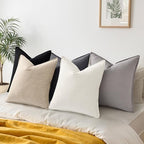 decorUhome Fall Dark Grey Linen Throw Pillow Covers 20x20 Set of 2 - Image 6