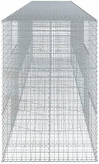 vidaXL Gabion Basket with Cover 275.6"x39.4"x59.1" Galvanized Iron - Image 6