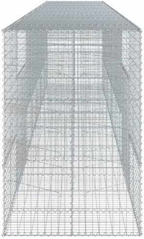vidaXL Gabion Basket with Cover 275.6"x39.4"x59.1" Galvanized Iron - Image 6