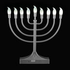 Electric Hanukkah Menorah,RGB Led Menorahs for Chanukah Decoration,Color Changing with Remote Control & Push-Button to Choose The Day and Timer Options Battery/USB Powered,Silver - Image 7