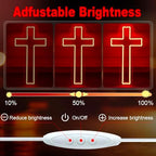 Jesus Cross Neon Sign Red Led Cross Lights Wall Decor Art Lamp Light-Upside Down Light Up Sign for Home Bedroom Christian Religious Room Easter Christmas - Image 5