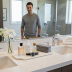 MARMOR Natural Calacatta Marble Tray, Luxury Vanity Tray for Bathroom Counter, Perfume Organizer, Jewelry Tray, Candle Holder Decor, Kitchen Countertop Organizer, Elegant Home Decorative Tray Gift - Image 5
