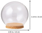 5pcs Clear Glass Cloche Globe Display Dome with Wooden Base Decorative Glass Cloche Bell Jar Display Case for Collectibles Enchanted Rose Small Beer Specimens Snow Globes Crafts 10cm - Image 2