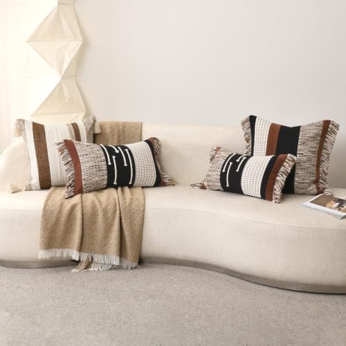 Black Boho Lumbar Throw Pillow Cover 12x20 - Image 5