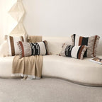 Black Boho Lumbar Throw Pillow Cover 14x24 Decorative Pillows - Image 4