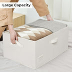 GRANNY SAYS Extra Large Storage Bins with Lids, Closet Bins, Ivory - Image 2