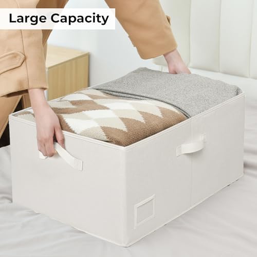 GRANNY SAYS Extra Large Storage Bins with Lids, Closet Bins, Ivory - Image 2