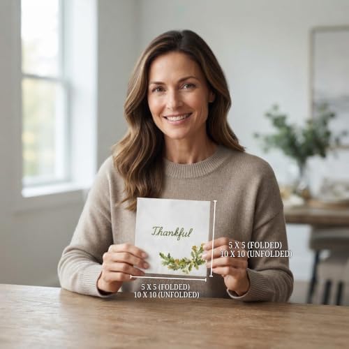 Thankful Cocktail Napkins Printed Airlaid Linen-Feel Disposable Hand Towels for Thanksgiving Fall Holiday Party Buffet & Dinner(80Pack) - Image 3